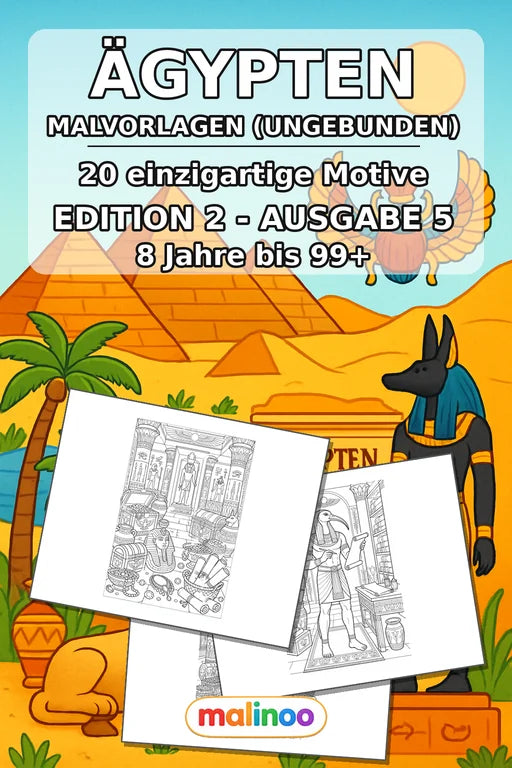 Ägypten Malbuch 20 Ausmalbilder gedruckt+lose – Cover