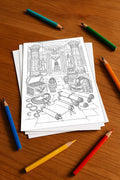 Ägypten Malbuch 20 Ausmalbilder gedruckt+lose – Mockup-Ansicht
