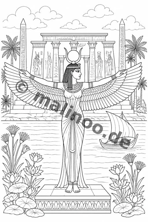 Ägypten Malbuch 20 Ausmalbilder gedruckt+lose – Vorschaubild 2