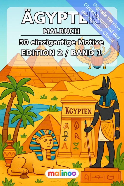 Ägypten Malbuch 50 Ausmalbilder PDF Download digital – Cover