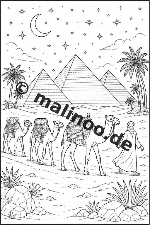 Ägypten Malbuch 50 Ausmalbilder PDF Download digital – Vorschaubild 4