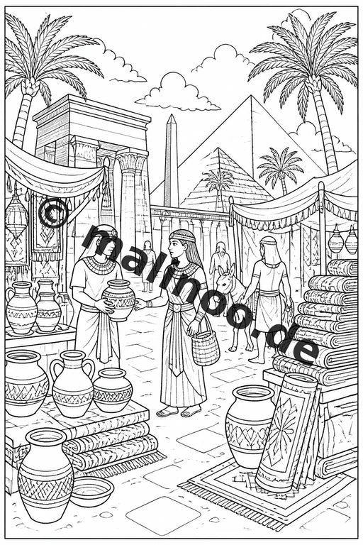 Ägypten Malbuch 50 Ausmalbilder gedruckt und gebunden – Vorschaubild 3