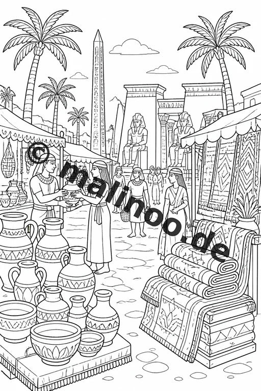Ägypten Malbuch 50 Ausmalbilder gedruckt und gebunden – Vorschaubild 3