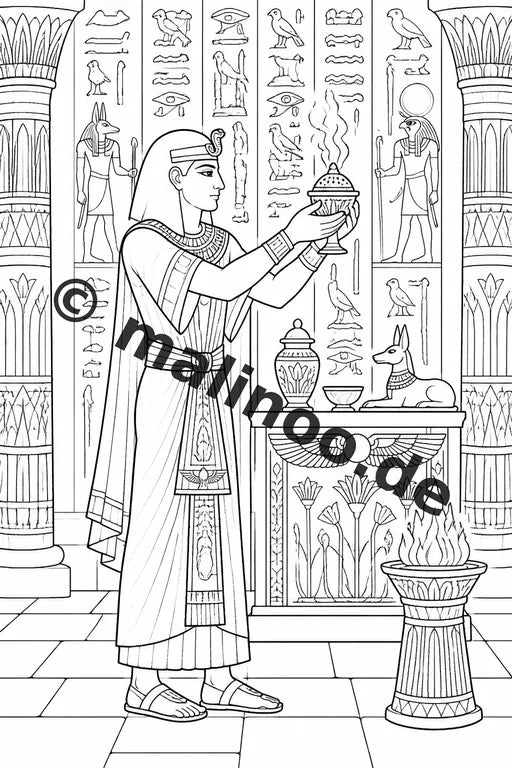 Ägypten Malbuch 50 Ausmalbilder gedruckt und gebunden – Vorschaubild 5