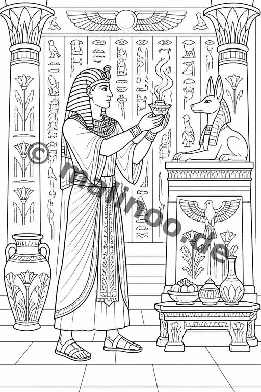 Ägypten Malbuch 50 Ausmalbilder gedruckt+gebunden – Vorschaubild 5