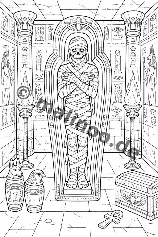 Ägypten Malbuch 50 Ausmalbilder gedruckt+gebunden – Vorschaubild 6