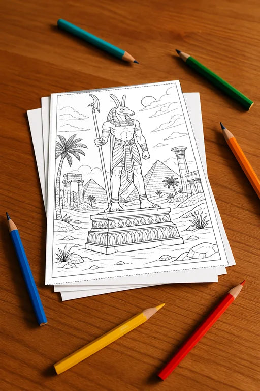 Ägypten Malbuch 50 Ausmalbilder gedruckt+lose – Mockup-Ansicht