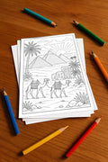 Ägypten Malbuch 50 Ausmalbilder gedruckt+lose – Mockup-Ansicht