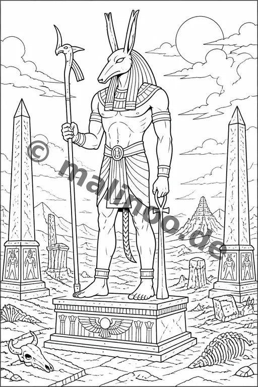 Ägypten Malbuch 50 Ausmalbilder gedruckt+lose – Vorschaubild 10