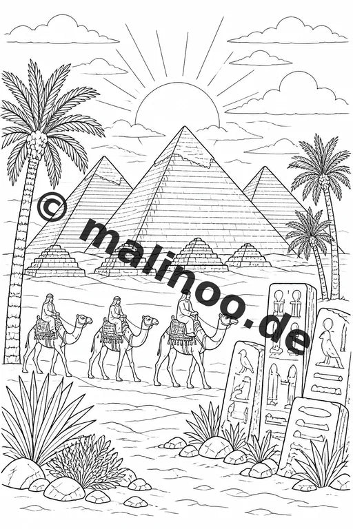 Ägypten Malbuch 50 Ausmalbilder gedruckt, ungebunden – Vorschaubild 1