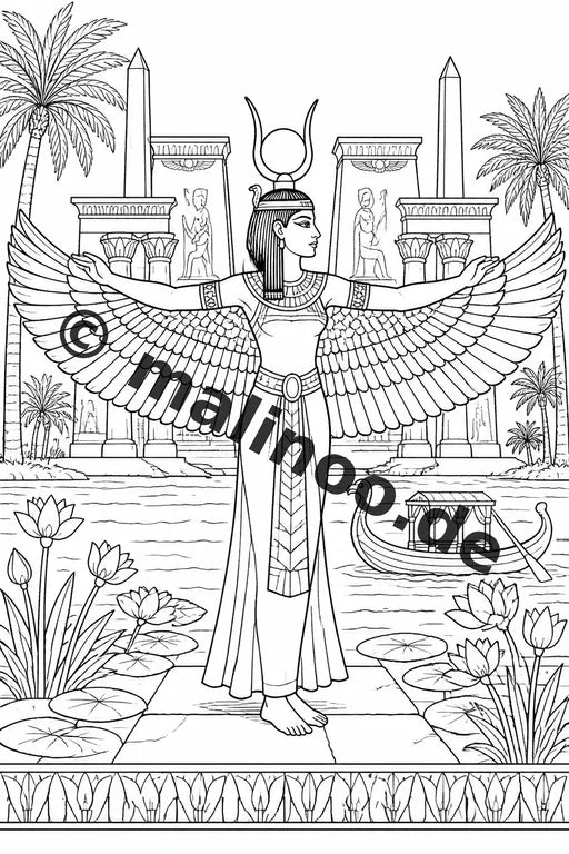 Ägypten Malbuch 50 Ausmalbilder gedruckt, ungebunden – Vorschaubild 2