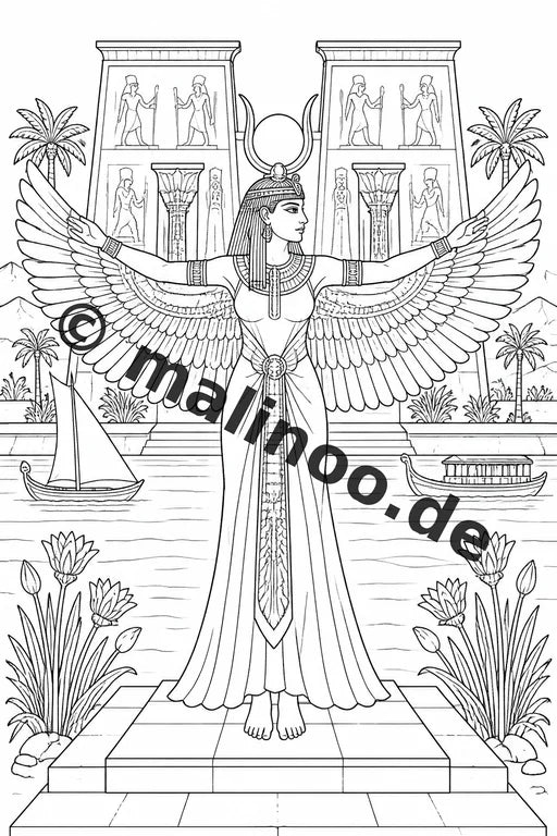 Ägypten Malbuch 50 Ausmalbilder gedruckt, ungebunden – Vorschaubild 2