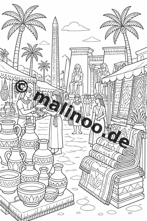 Ägypten Malbuch 50 Ausmalbilder gedruckt, ungebunden – Vorschaubild 3