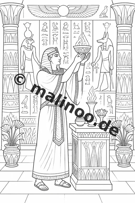 Ägypten Malbuch 50 Ausmalbilder gedruckt, ungebunden – Vorschaubild 5