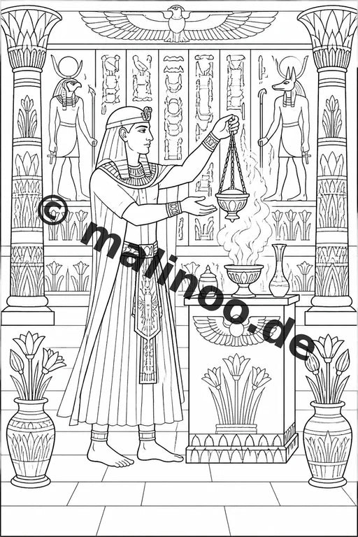 Ägypten Malbuch 50 Ausmalbilder gedruckt, ungebunden – Vorschaubild 5