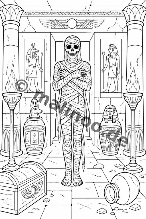 Ägypten Malbuch 50 Ausmalbilder gedruckt+lose – Vorschaubild 6