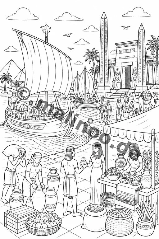 Ägypten Malbuch 50 Ausmalbilder gedruckt+lose – Vorschaubild 9