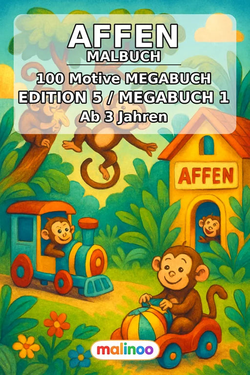 Affen Malbuch 100 Ausmalbilder PDF Download – Cover