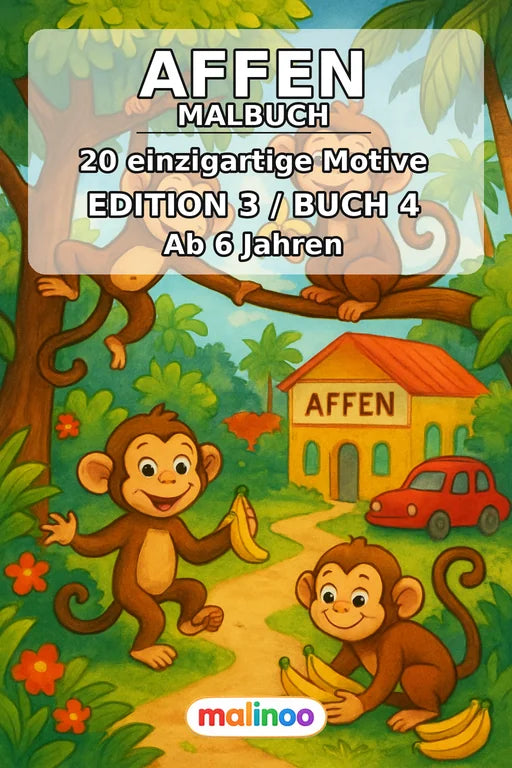 Affen Malbuch 20 Ausmalbilder PDF Download – Cover