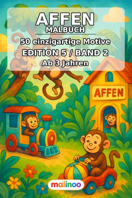 Affen Malbuch 50 Ausmalbilder PDF Download – Cover