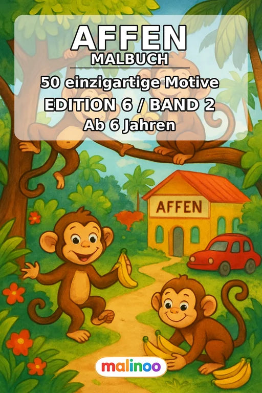 Affen Malbuch 50 Ausmalbilder PDF Download – Cover