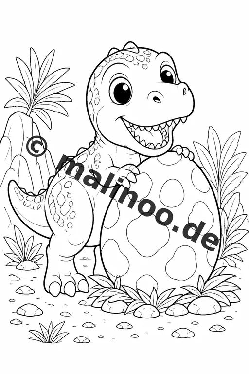 Baby-Dinosaurier Malbuch 100 Ausmalbilder gedruckt, ungebunden – Vorschaubild 2