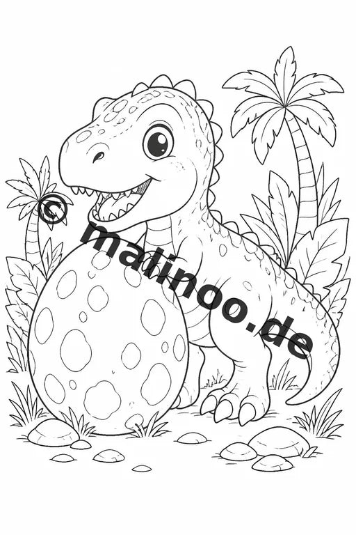 Baby-Dinosaurier Malbuch 100 Ausmalbilder gedruckt, ungebunden – Vorschaubild 2