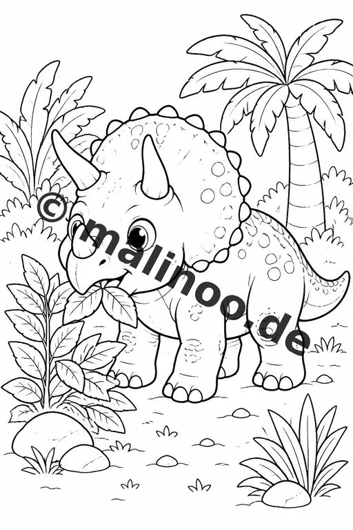 Baby-Dinosaurier Malbuch 100 Ausmalbilder gedruckt, ungebunden – Vorschaubild 3