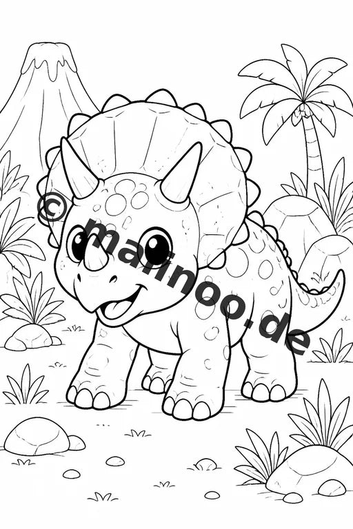 Baby-Dinosaurier Malbuch 100 Ausmalbilder gedruckt, ungebunden – Vorschaubild 4
