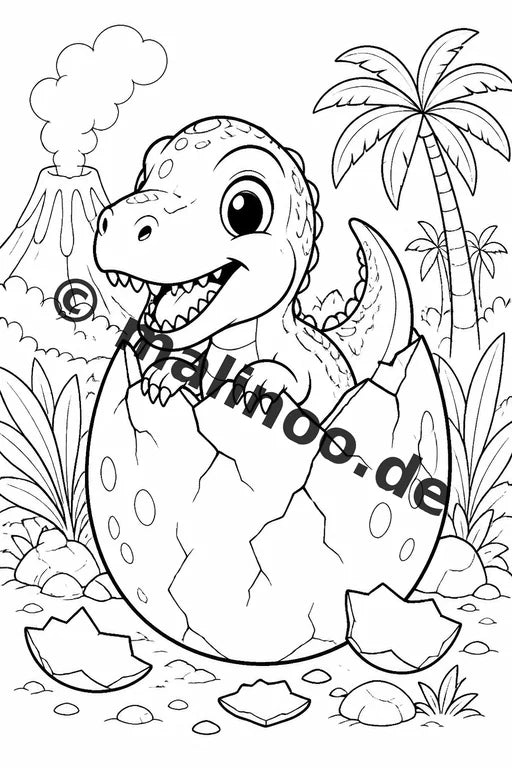 Baby-Dinosaurier Malbuch 20 Ausmalbilder gedruckt und gebunden – Vorschaubild 1