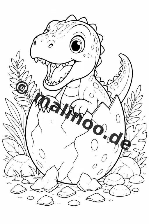 Baby-Dinosaurier Malbuch 20 Ausmalbilder gedruckt und gebunden – Vorschaubild 1