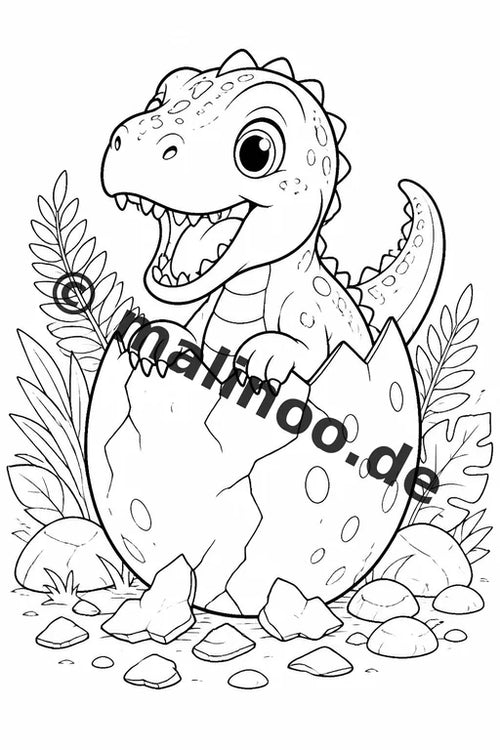 Baby-Dinosaurier Malbuch 20 Ausmalbilder gedruckt und gebunden – Vorschaubild 1