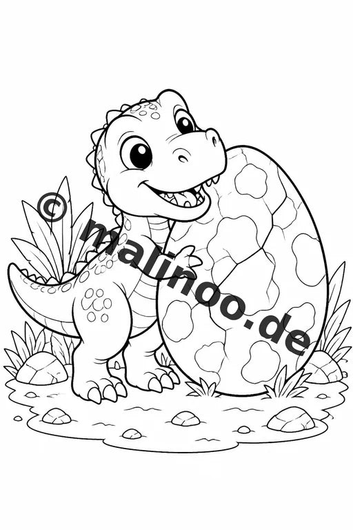 Baby-Dinosaurier Malbuch 20 Ausmalbilder gedruckt, ungebunden – Vorschaubild 2