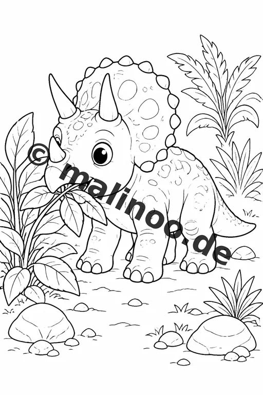 Baby-Dinosaurier Malbuch 20 Ausmalbilder gedruckt, ungebunden – Vorschaubild 3