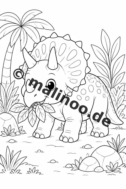 Baby-Dinosaurier Malbuch 20 Ausmalbilder gedruckt, ungebunden – Vorschaubild 3