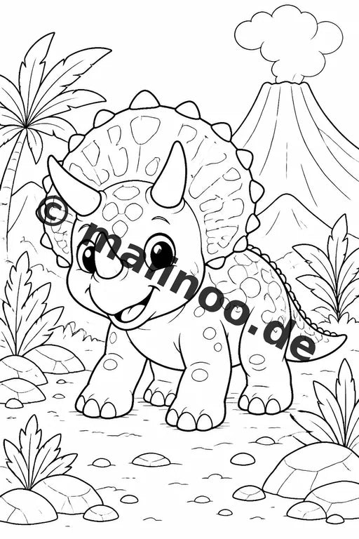 Baby-Dinosaurier Malbuch 20 Ausmalbilder gedruckt, ungebunden – Vorschaubild 4