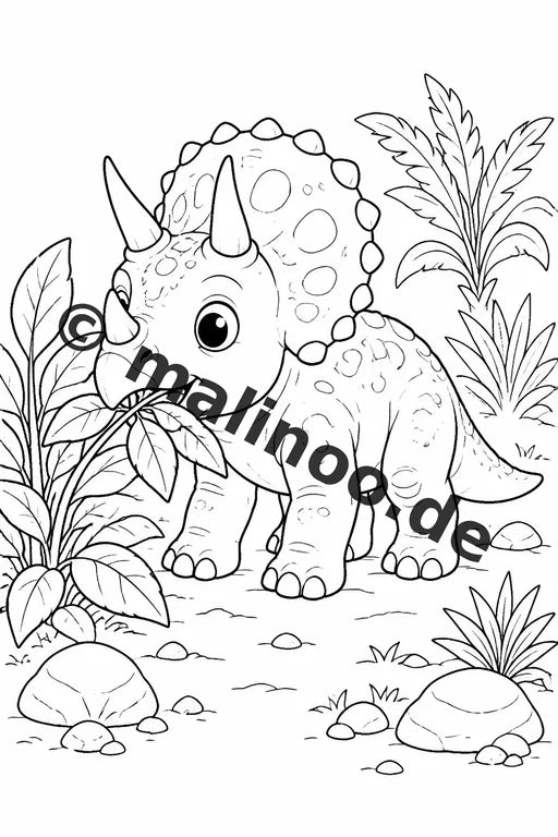 Baby-Dinosaurier Malbuch 50 Ausmalbilder gedruckt und gebunden – Vorschaubild 3