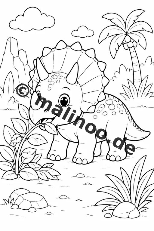 Baby-Dinosaurier Malbuch 50 Ausmalbilder gedruckt, ungebunden – Vorschaubild 3