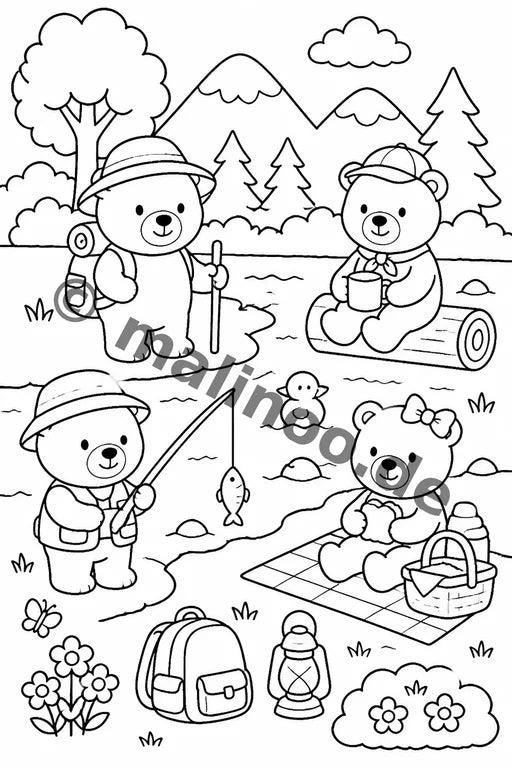 Bären Malbuch 100 Ausmalbilder PDF Download – Vorschaubild 2