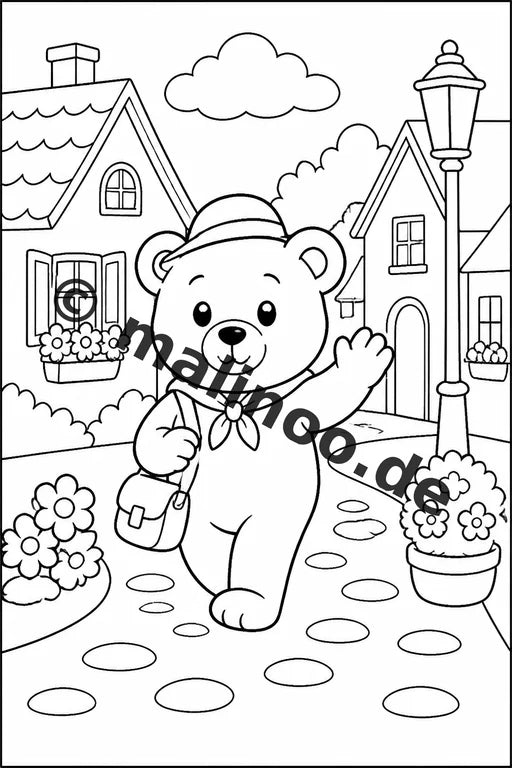Bären Malbuch 100 Ausmalbilder PDF Download digital – Vorschaubild 3