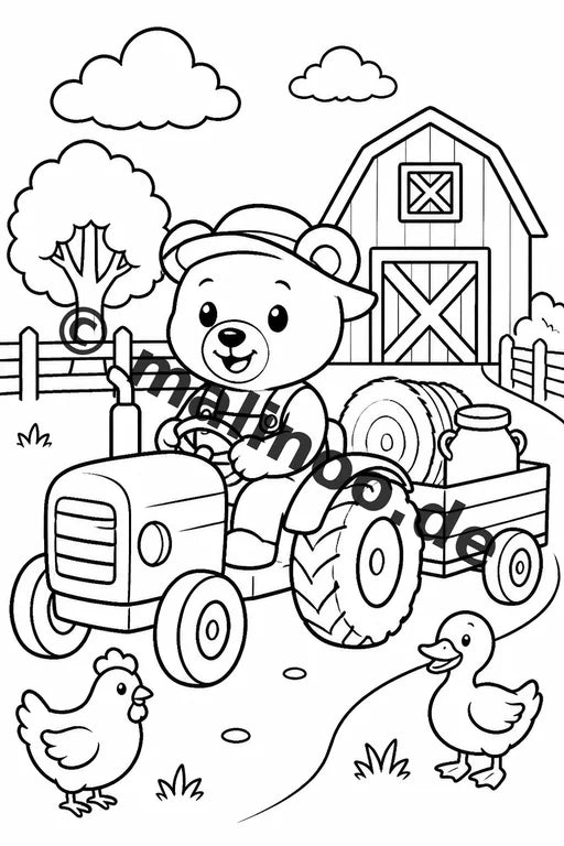 Bären Malbuch 100 Ausmalbilder PDF Download digital – Vorschaubild 4