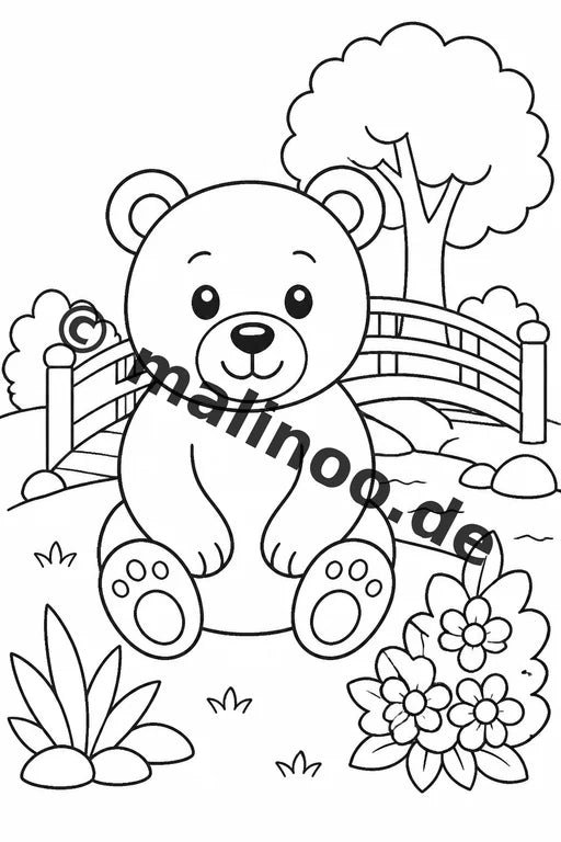 Bären Malbuch 100 Ausmalbilder gedruckt und gebunden – Vorschaubild 5