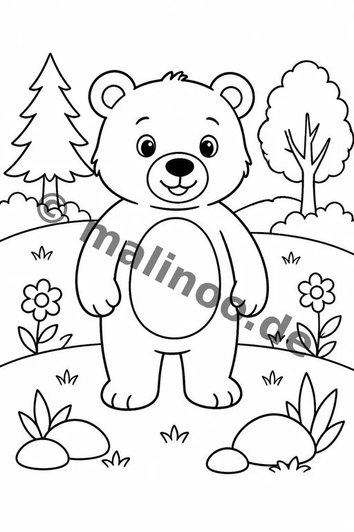 Bären Malbuch 20 Ausmalbilder PDF Download – Vorschaubild 1