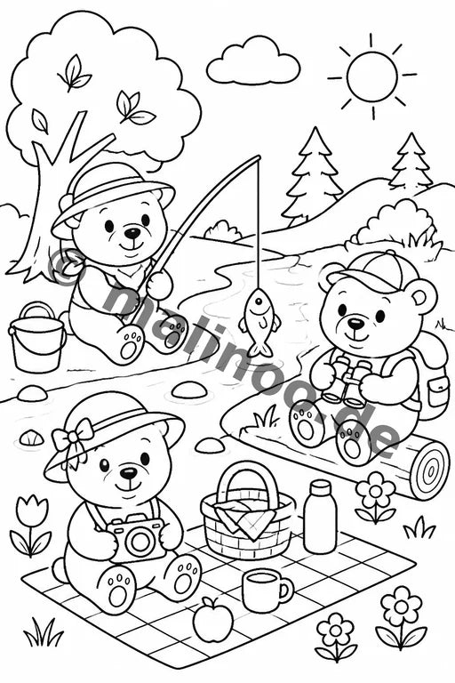 Bären Malbuch 20 Ausmalbilder PDF Download – Vorschaubild 2