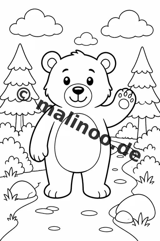 Bären Malbuch 20 Ausmalbilder PDF Download digital – Vorschaubild 2