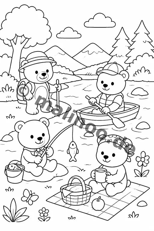 Bären Malbuch 20 Ausmalbilder PDF Download – Vorschaubild 2