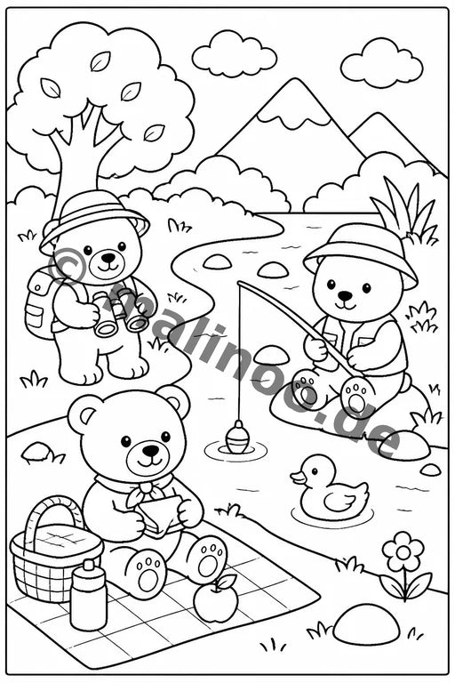 Bären Malbuch 20 Ausmalbilder PDF Download – Vorschaubild 2