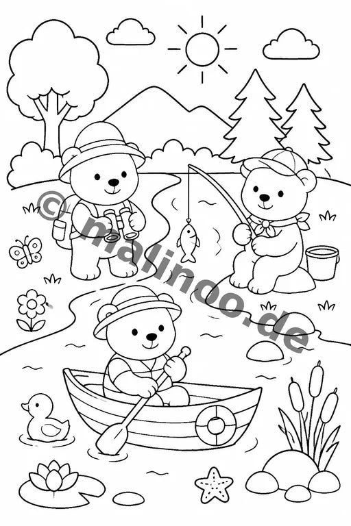 Bären Malbuch 20 Ausmalbilder PDF Download – Vorschaubild 2