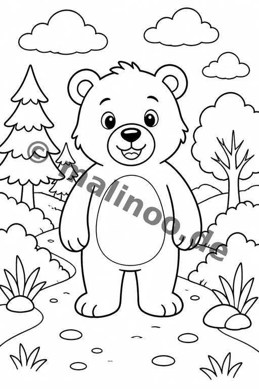 Bären Malbuch 20 Ausmalbilder PDF Download – Vorschaubild 3