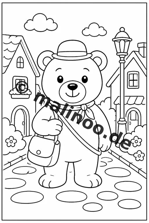 Bären Malbuch 20 Ausmalbilder PDF Download digital – Vorschaubild 3